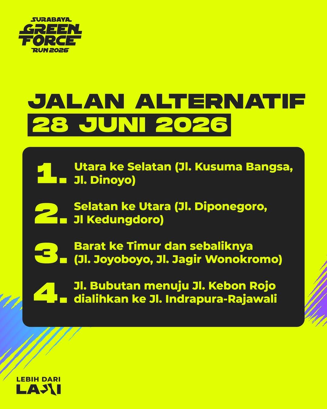 Kantong Parkir dan Pengalihan Arus Jalan Jelang Green Force Run 2026